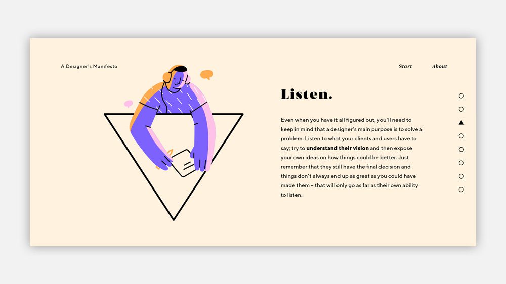 Example of a bold serif font used on a website