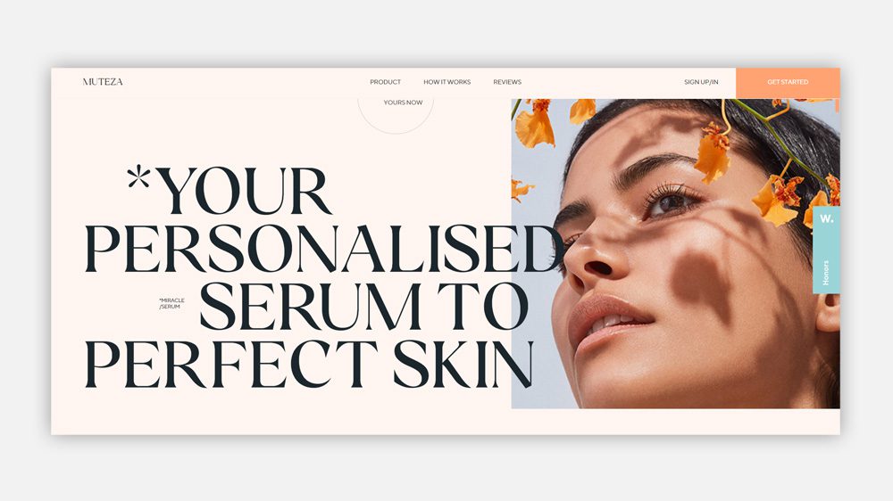 Example of a bold serif font used on a website