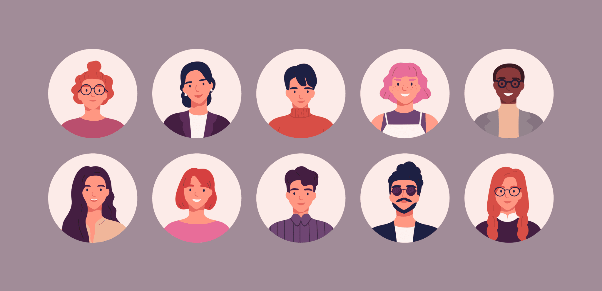 Illustration of a diverse group of people